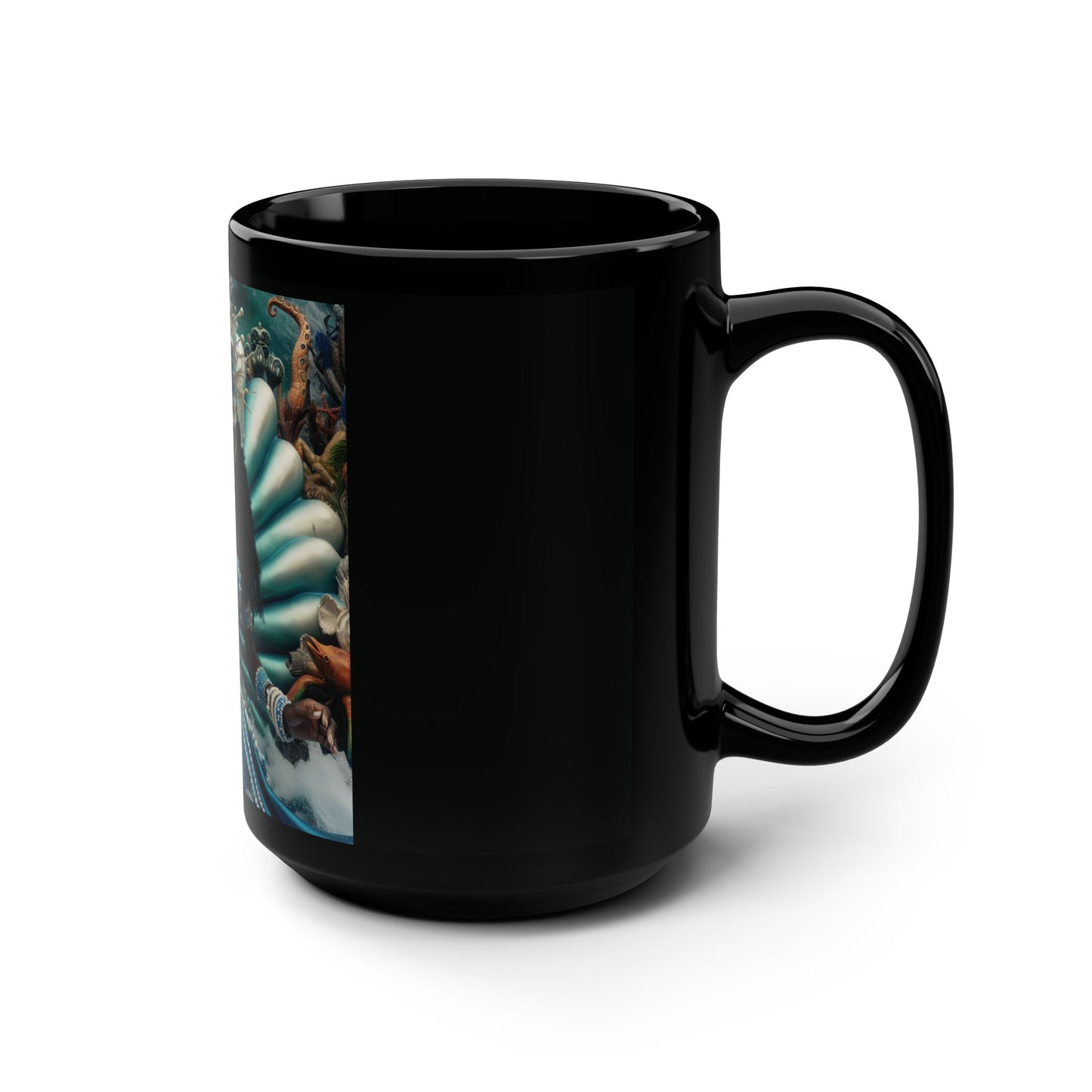 Divine Water Deity Black Mug, 15oz