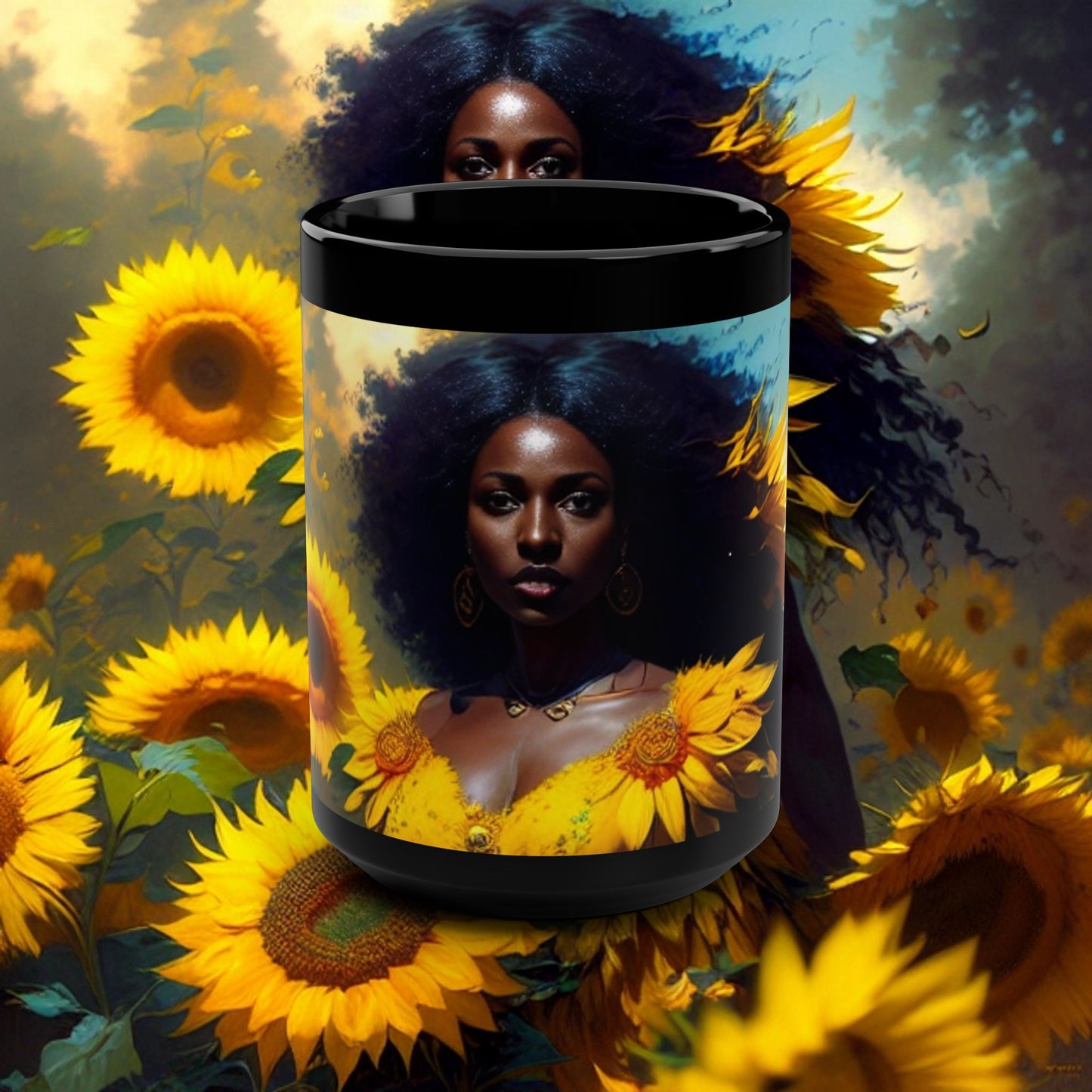 Oshun Black Mug, 15oz